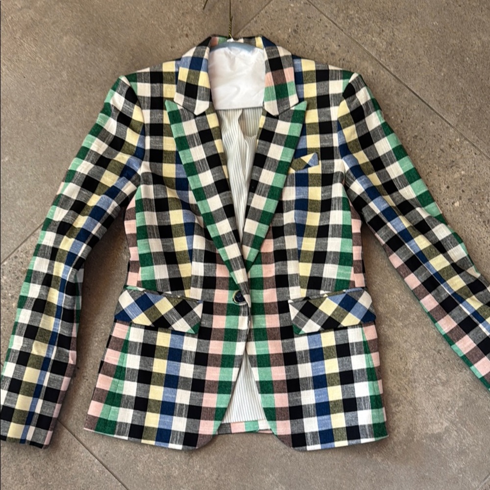 Multicolor Checkered Women's Blazer